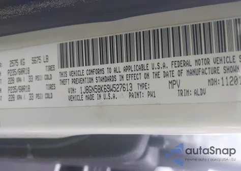 2009 Jeep Liberty Limited Edition from USA, damaged, VIN 1J8GN58K69W527613